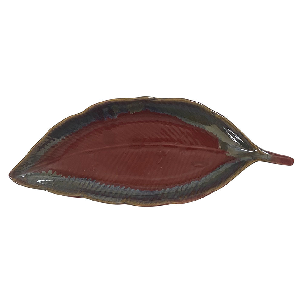 Leaf shaped ceramic Platter