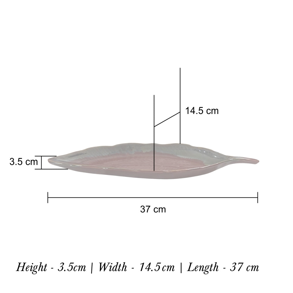 Leaf shaped ceramic Platter