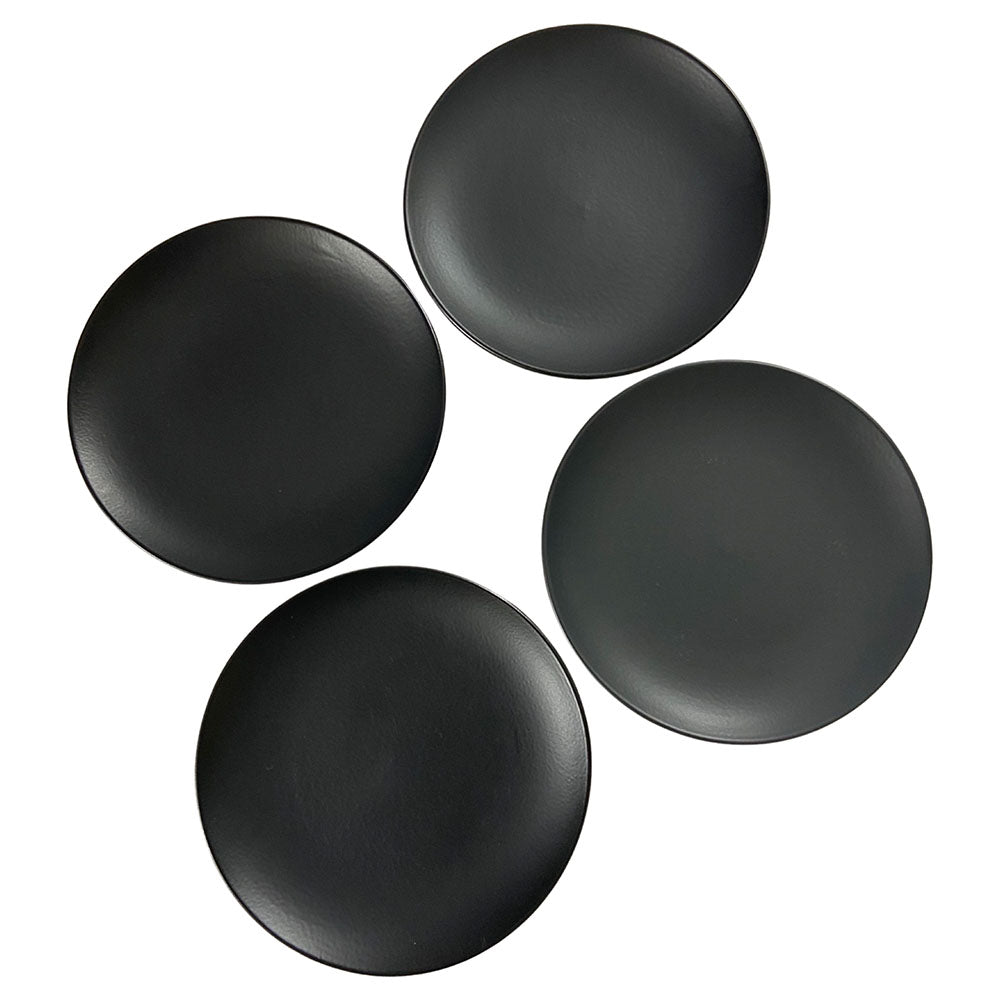 Matte Black Ceramic 7.5 Inches Quarter Plates (Set of 4)