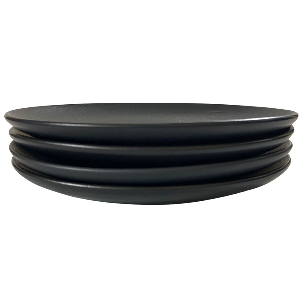 Matte Black Ceramic 7.5 Inches Quarter Plates (Set of 4)