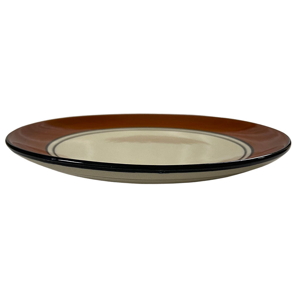 Royal Brown & White Handcrafted Ceramic Quarter Plates (Set of 4)