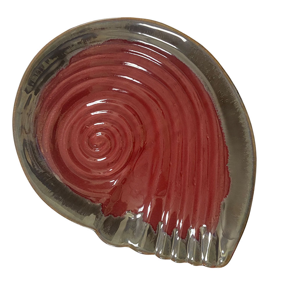 Sea Shell Glazed Ceramic Serving Platter