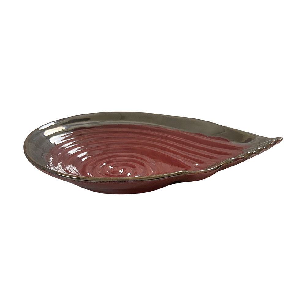 Sea Shell Glazed Ceramic Serving Platter