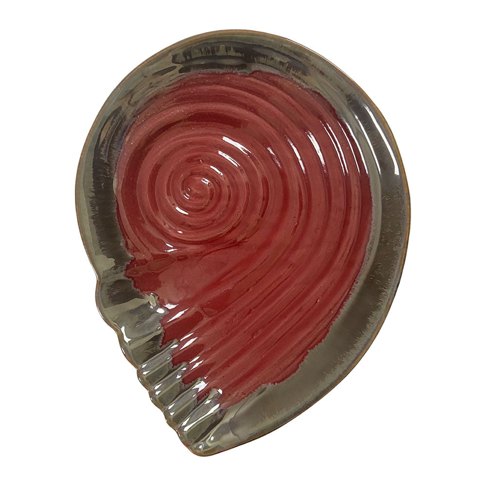 Sea Shell Glazed Ceramic Serving Platter