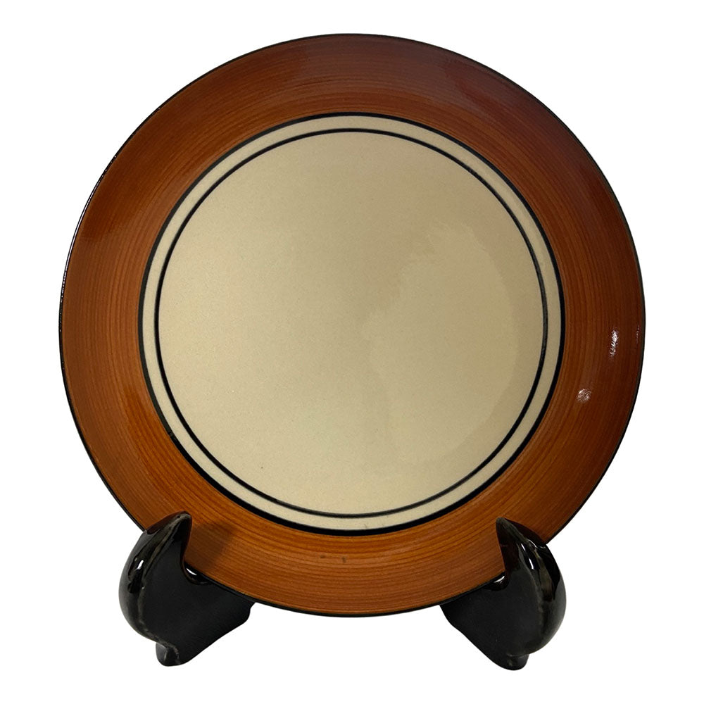 Royal Brown & White Handcrafted Ceramic Quarter Plates (Set of 4)