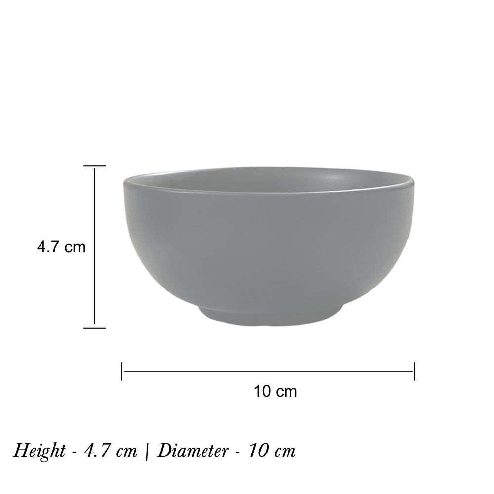 Matte Black Ceramic Bowls/ Katoris (Set of 6)