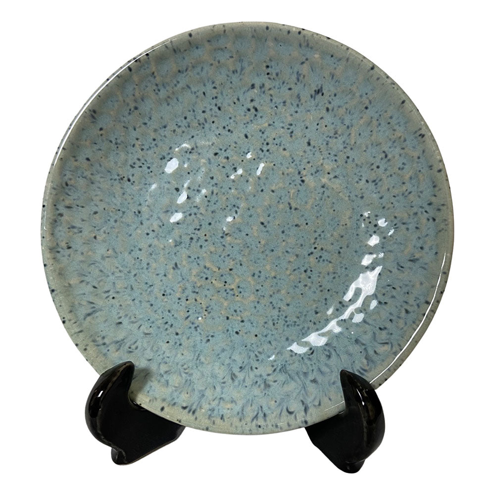 Light Blue Hammered Pattern Ceramic Quarter Plates (Set of 4)