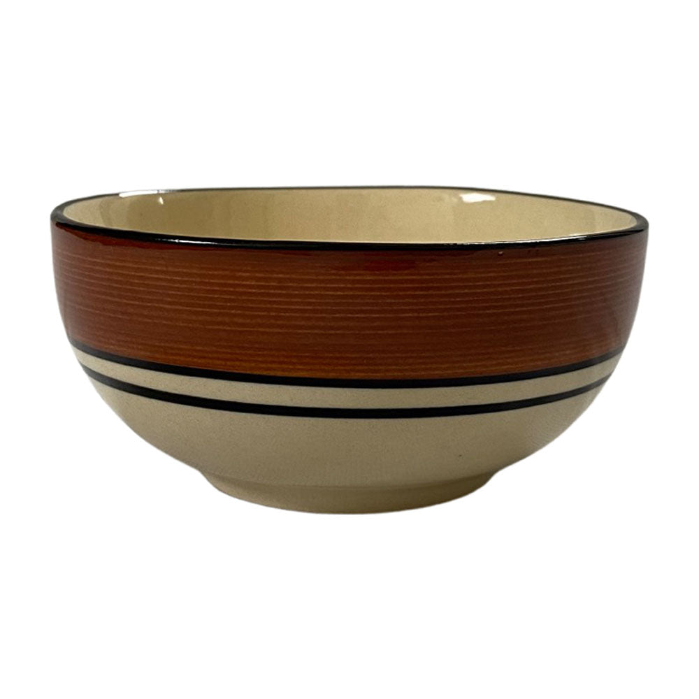 Royal Brown & White Handcrafted Ceramic Bowls/ Katoris (Set of 6)