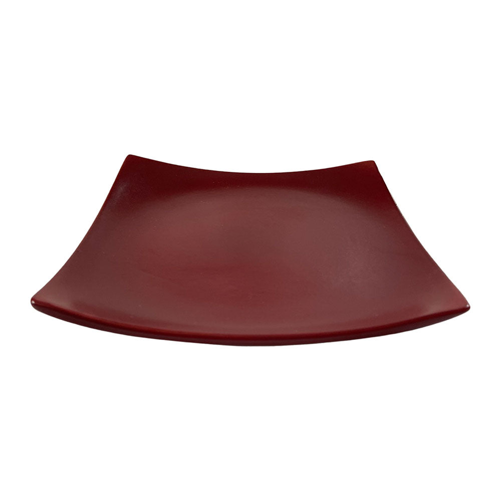 Matte Maroon Square Ceramic Quarter Plates (Set of 4)