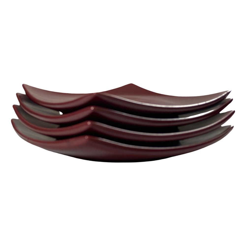 Matte Maroon Square Ceramic Quarter Plates (Set of 4)