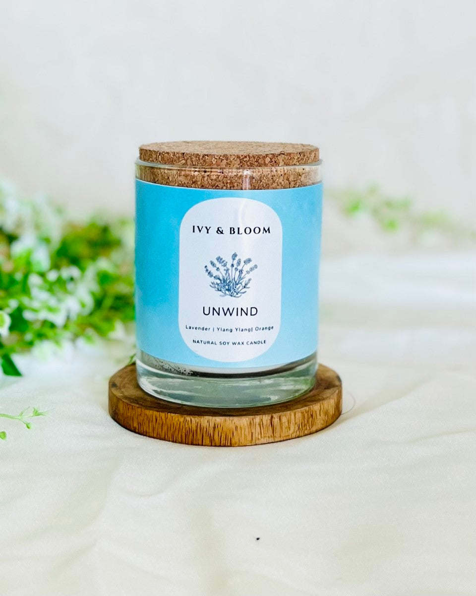 Unwind | Lavender, Ylang Ylang & Orange Scented Soy Candle