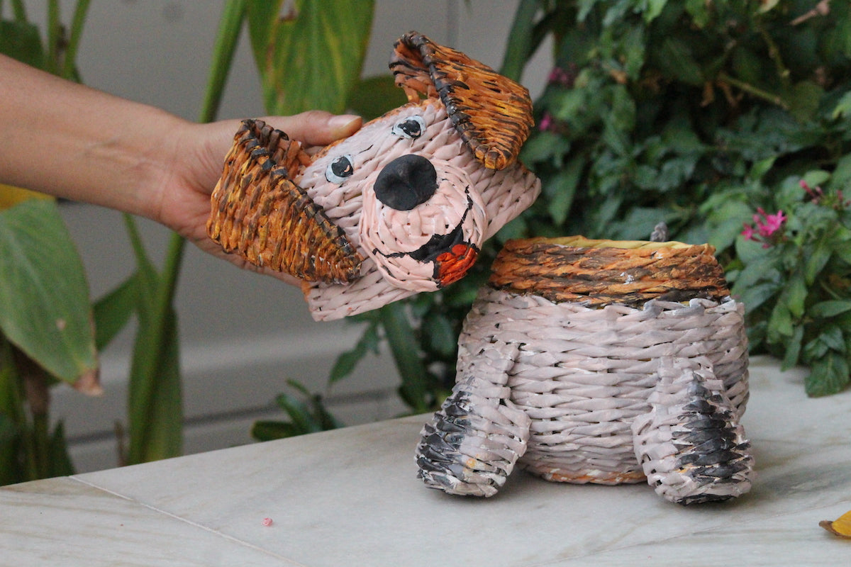 Looney Handwoven Dog Shaped Basket