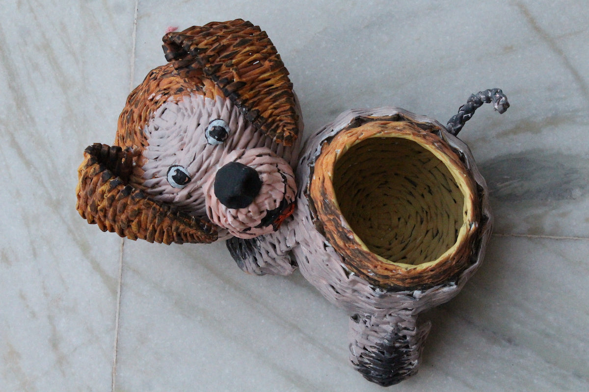 Looney Handwoven Dog Shaped Basket