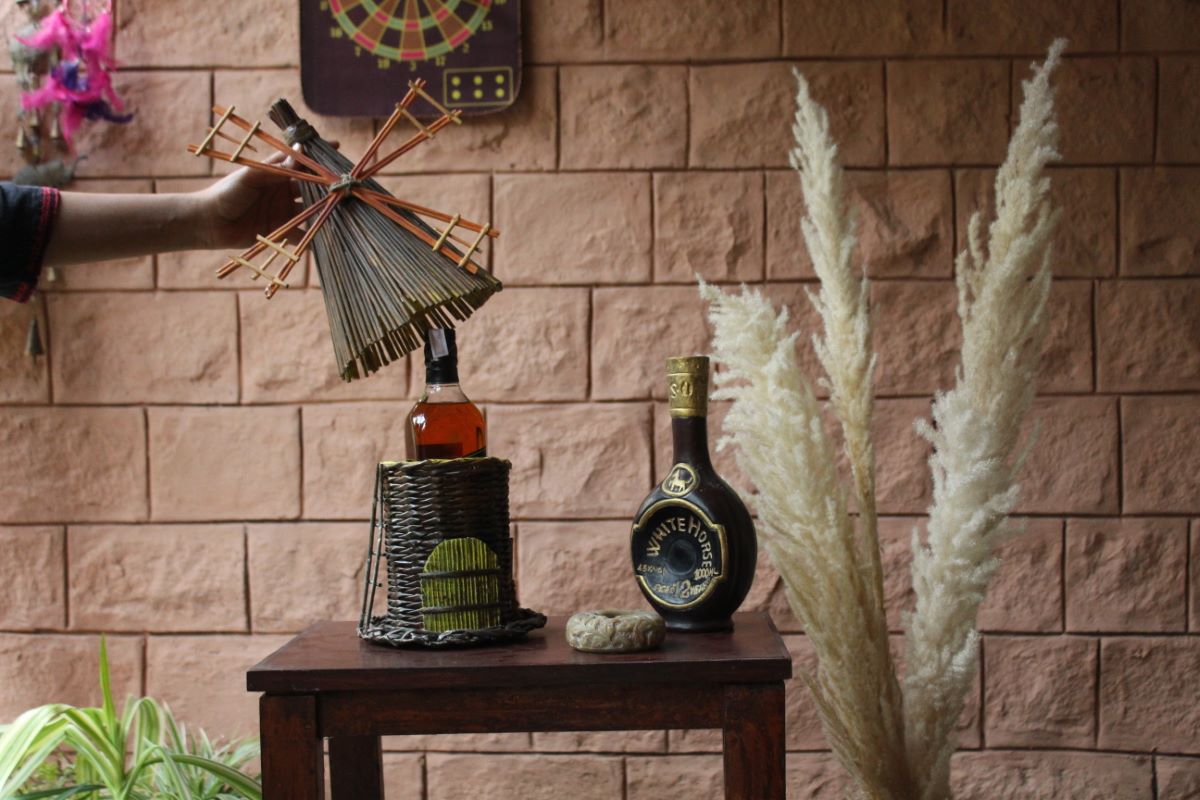 Recycled & Handwoven Windmill Bottle Holder