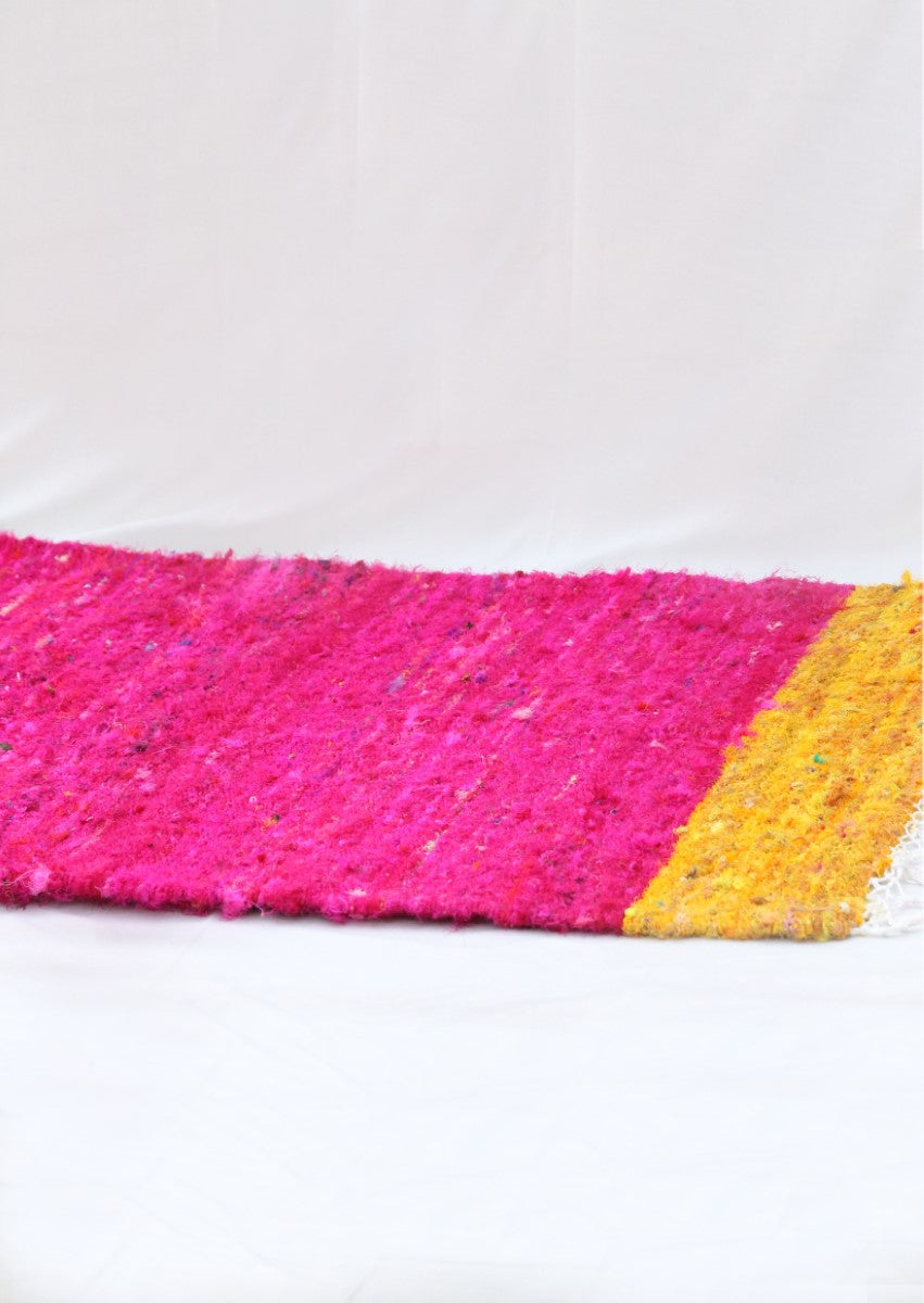 Very Berry Handmade Upcycled Silk Dhurrie Floor Covering