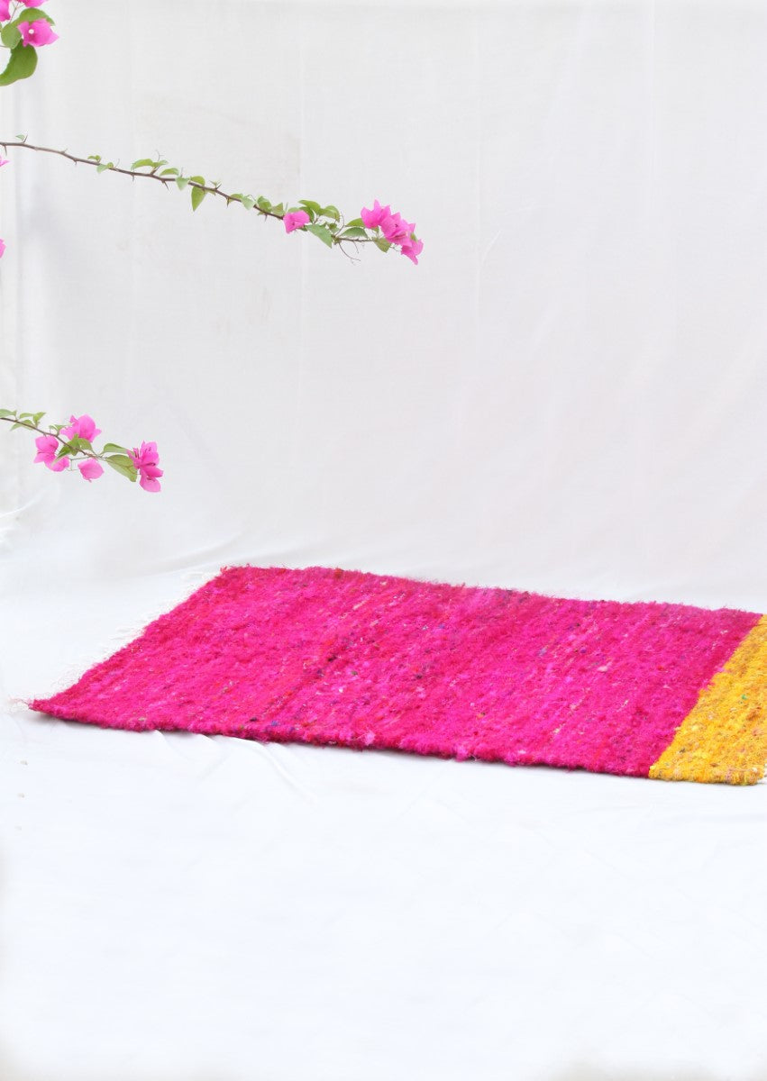 Very Berry Handmade Upcycled Silk Dhurrie Floor Covering