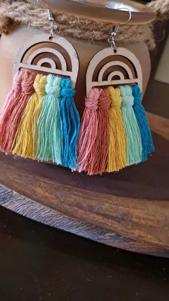 Macrame Rainbow Earrings