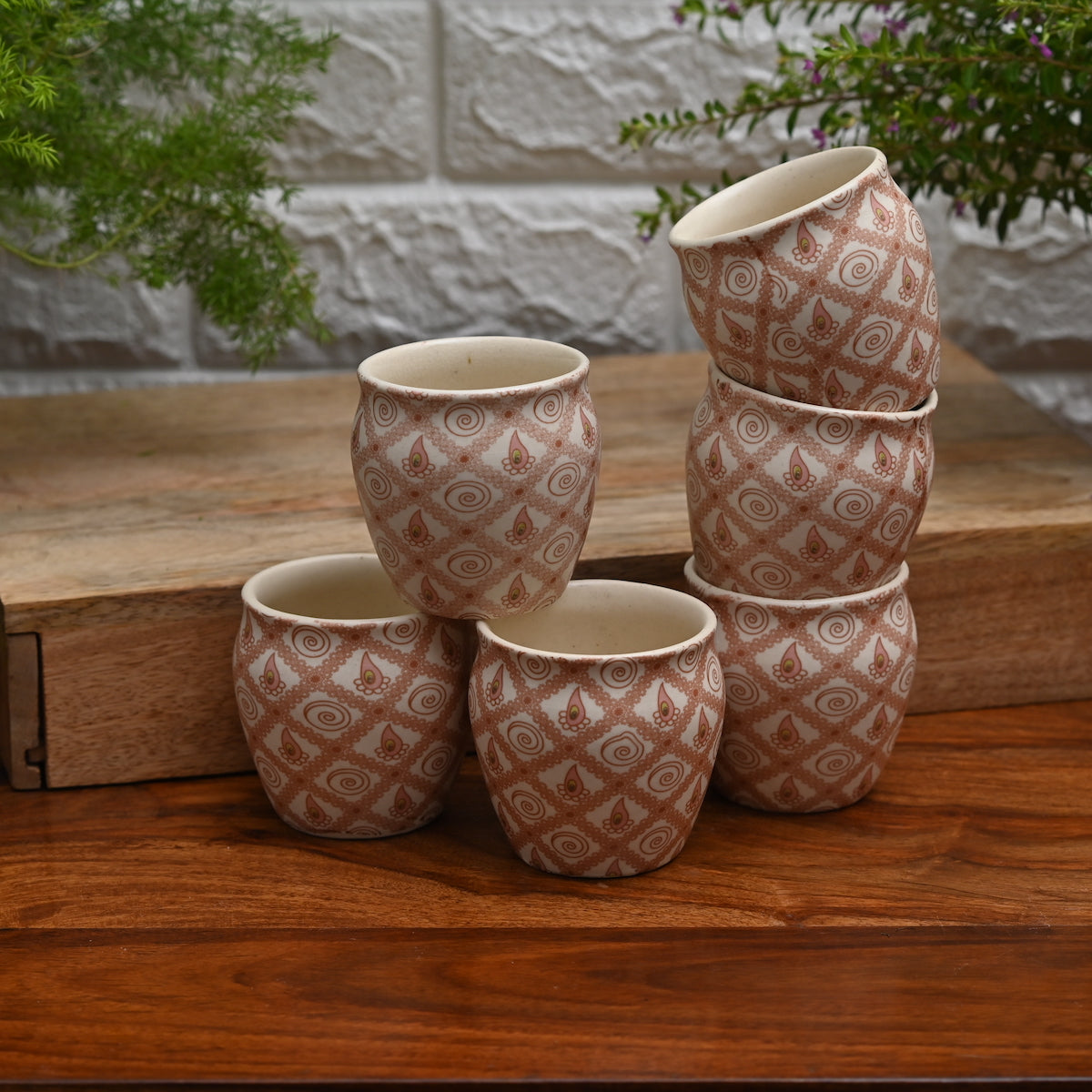 The Vivid Concord Handmade Kulhad Cups (Set of 6)