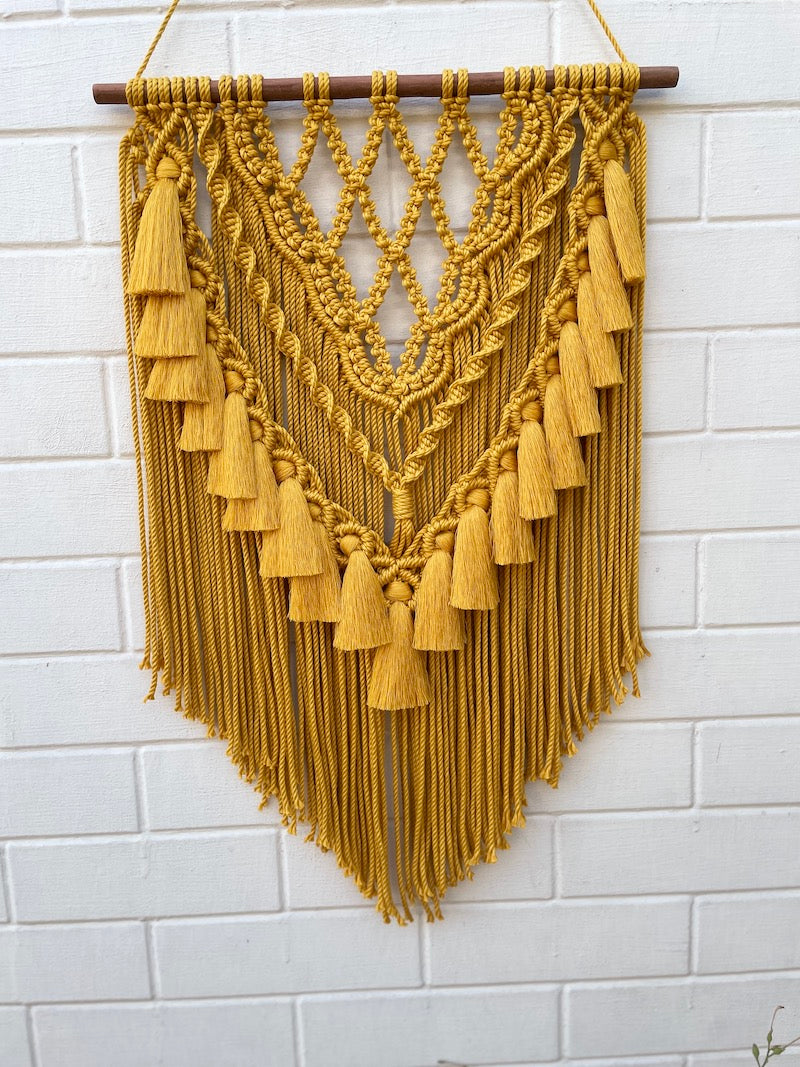 Handcrafted Knotted Macrame Wall Layered Art