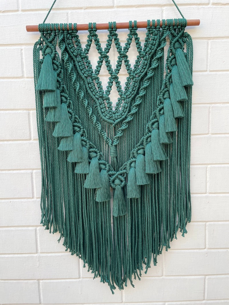 Handcrafted Knotted Macrame Wall Layered Art