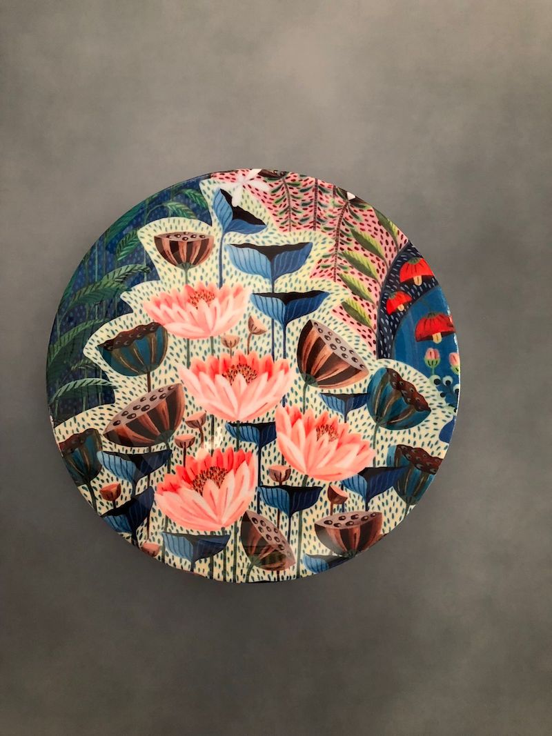Flower Theme Modern Wall Plates (Set of 2)