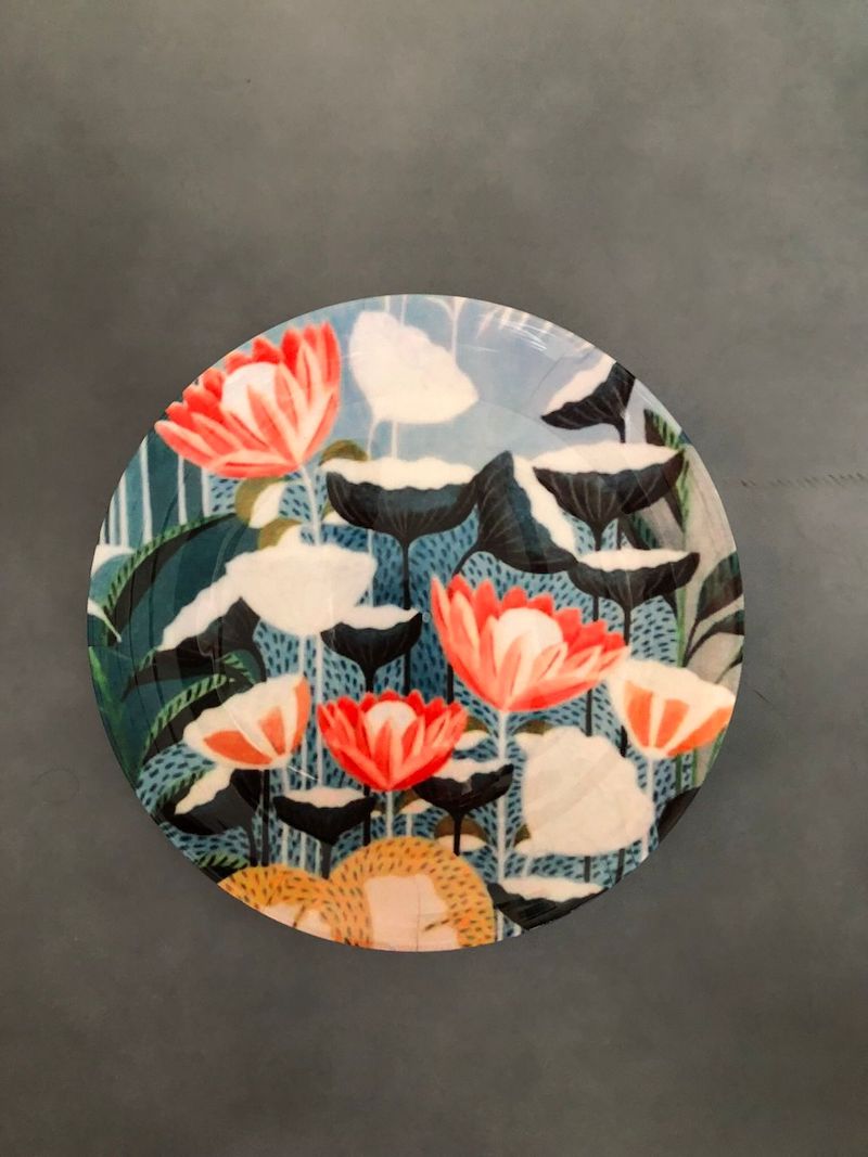 Flower Theme Modern Wall Plates (Set of 2)