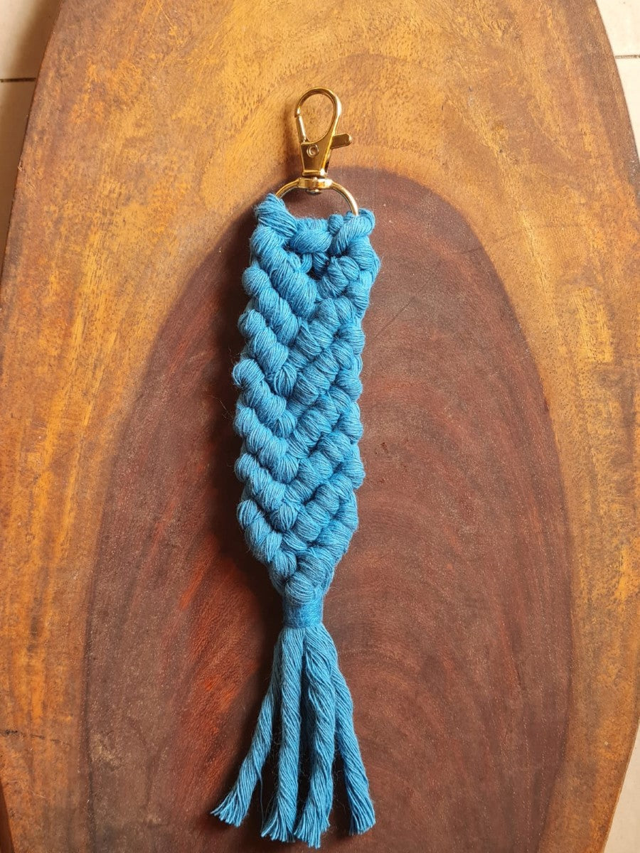 Handmade Macrame Keyring - Fish Pattern
