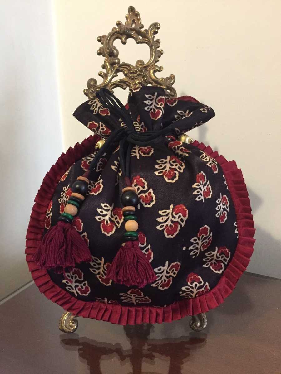 Black Modal Satin Potli