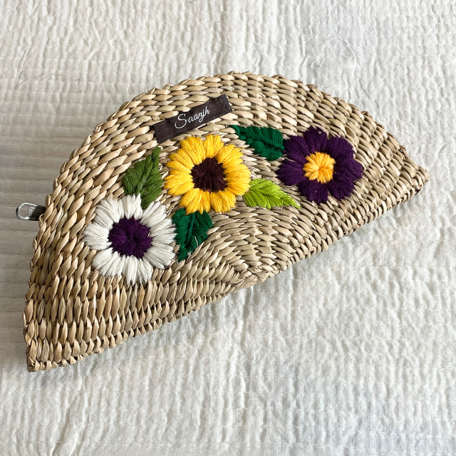 Floral Handwoven & Embroidered Kauna Clutch