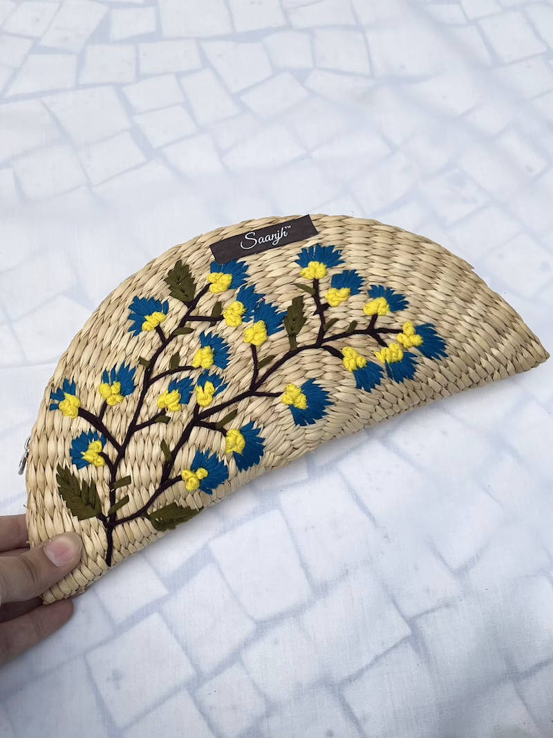 Embroidered Kauna Handwoven Clutch