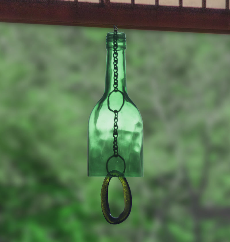 Green Upcycled Bottle Windchime
