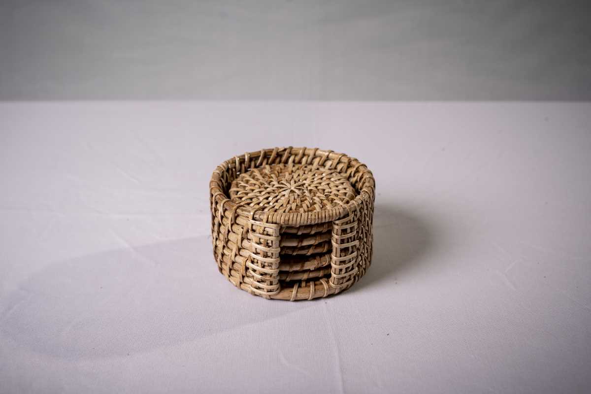 Handmade Cane Coasters (Set of 6)