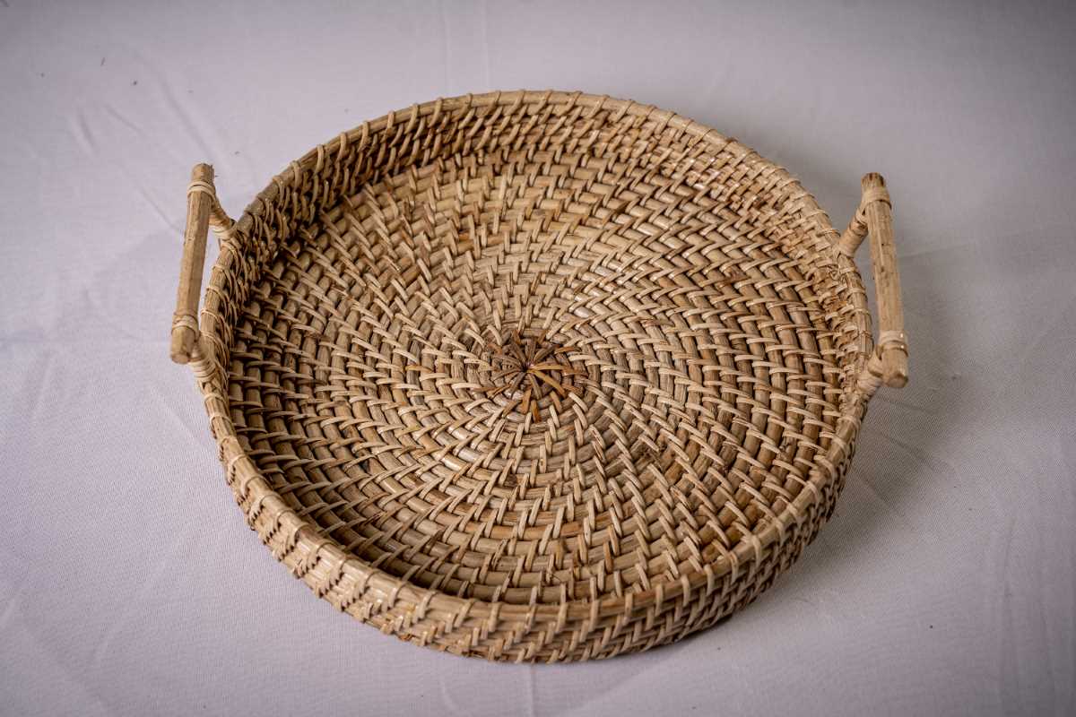 Handmade Round Tray With Handle