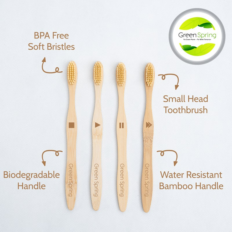 Set of Bamboo Toothbrush (Pack of 2/4)