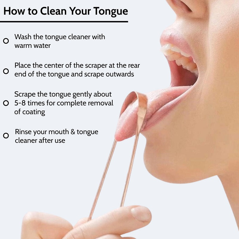 Antimicrobial Copper Tongue Cleaner (Pack of 1/2/4)