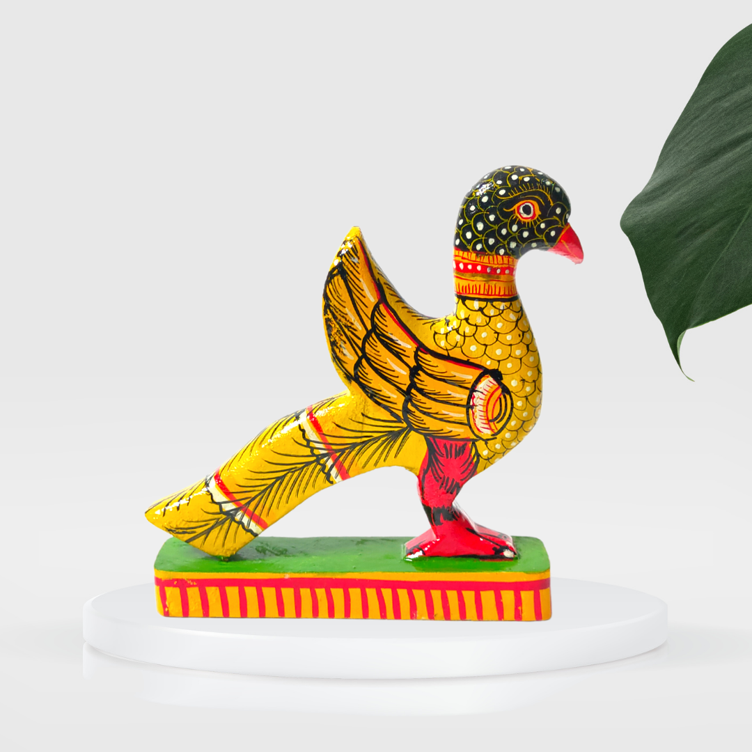 Handmade & Handpainted Wooden Yellow Bird