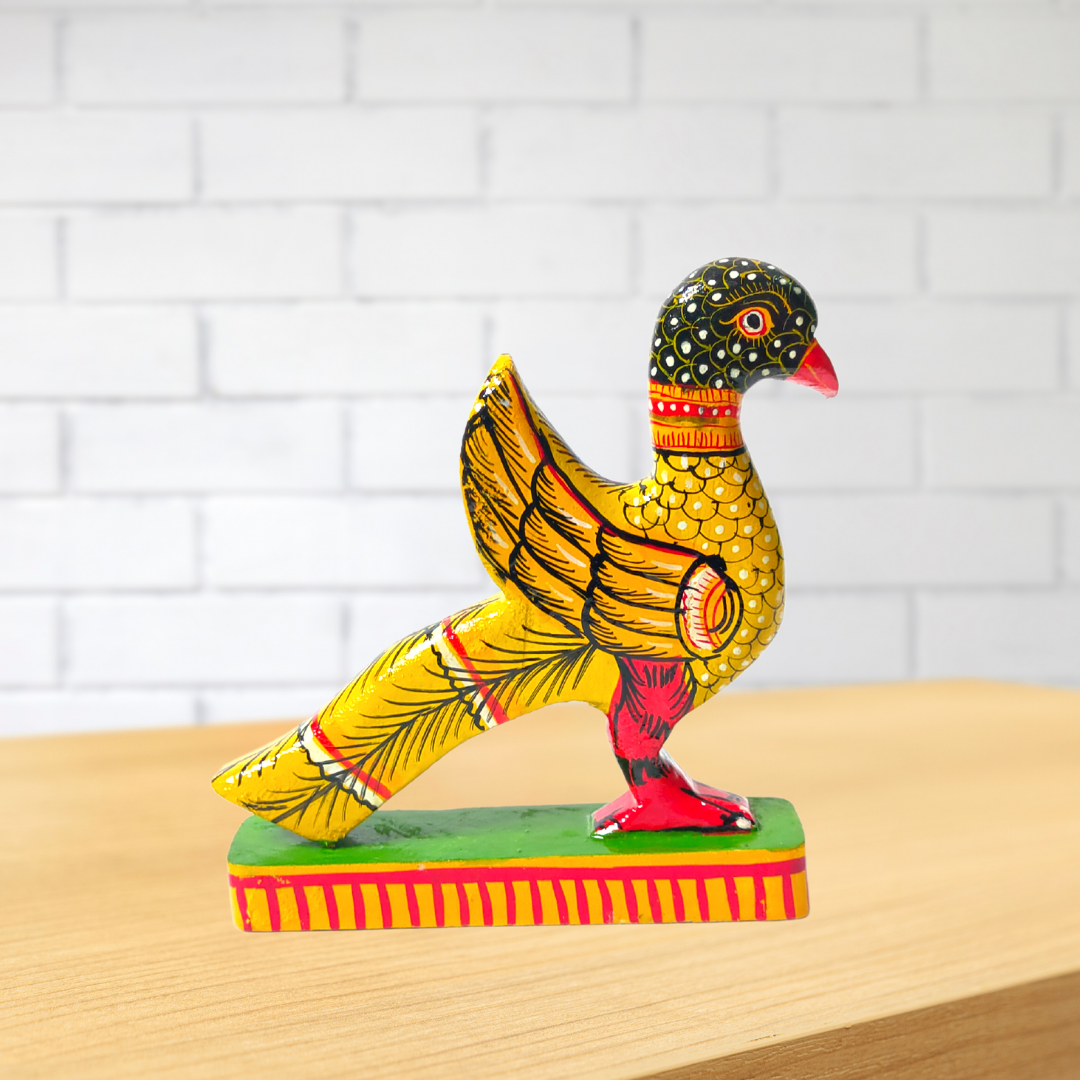 Handmade & Handpainted Wooden Yellow Bird