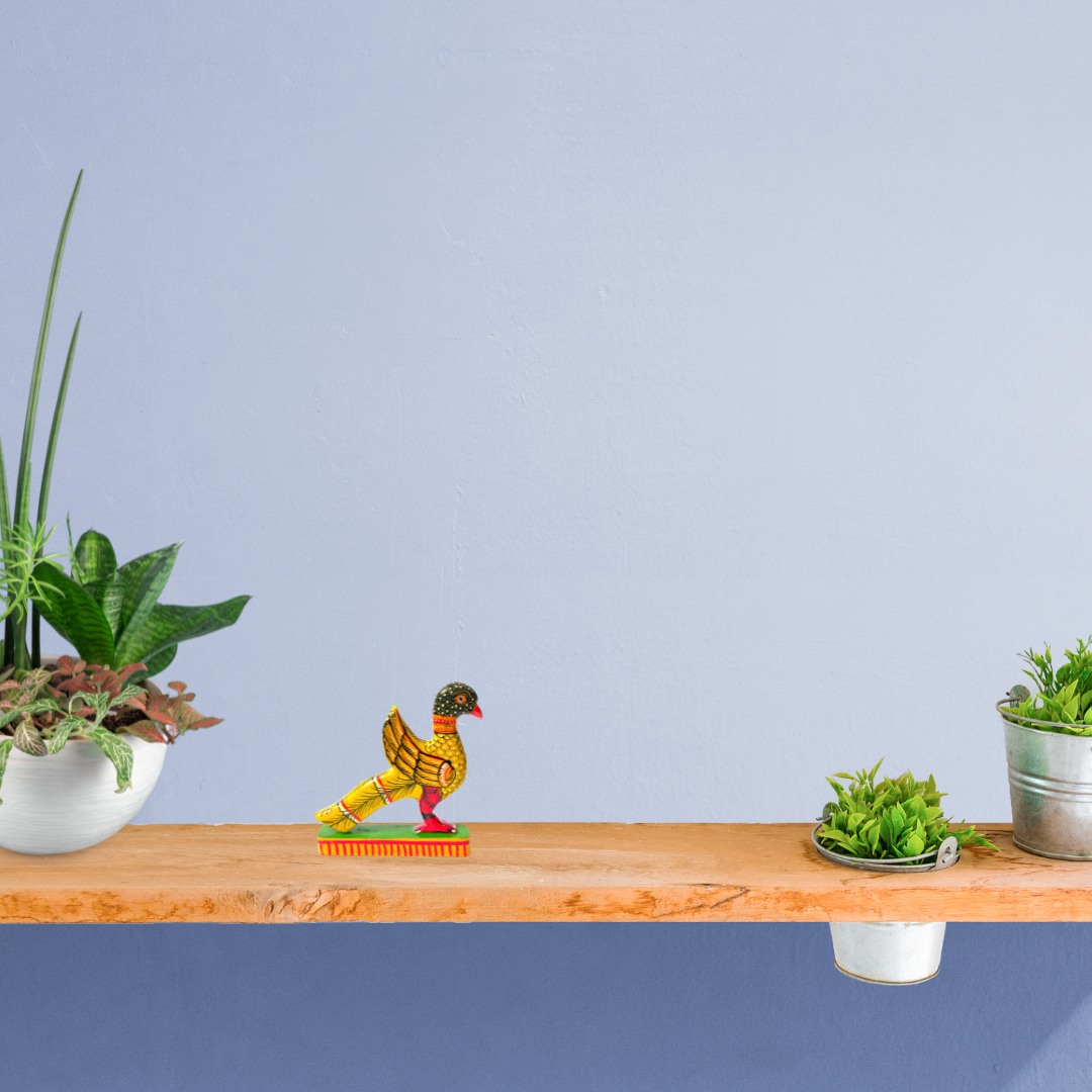 Handmade & Handpainted Wooden Yellow Bird