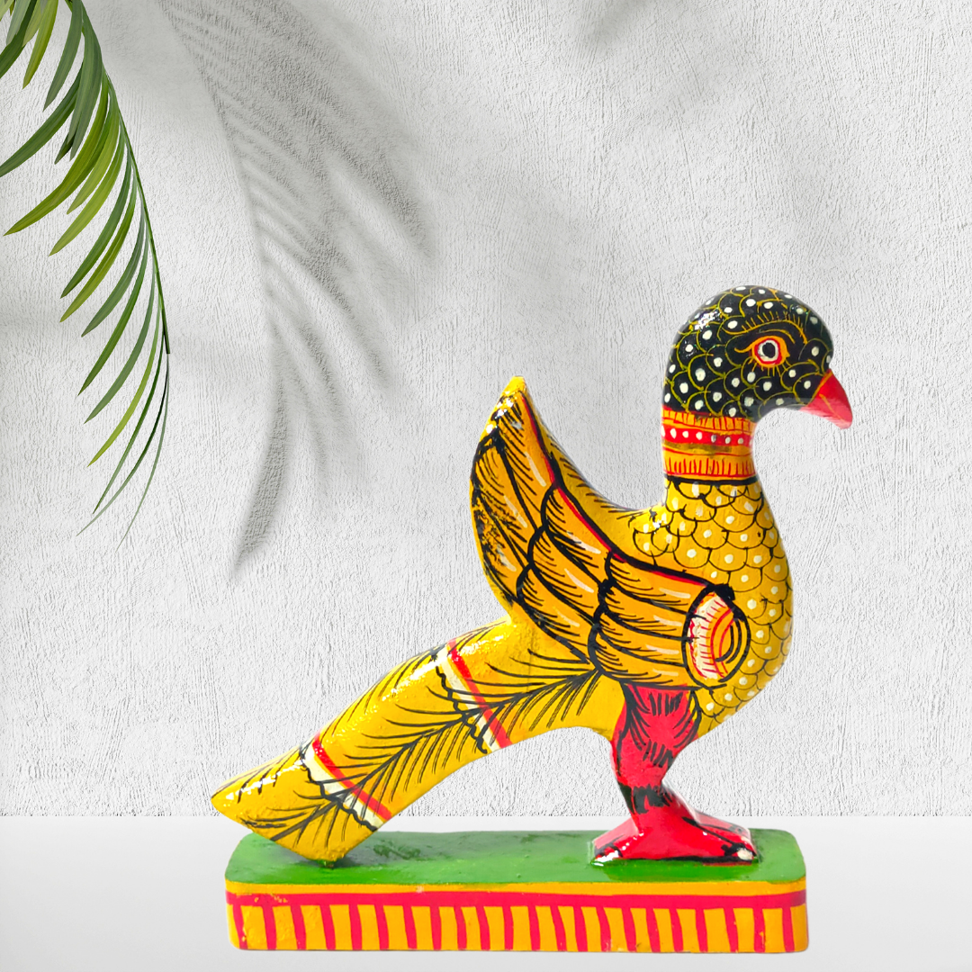 Handmade & Handpainted Wooden Yellow Bird