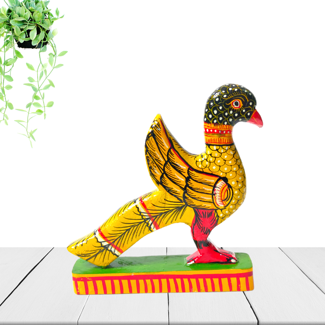 Handmade & Handpainted Wooden Yellow Bird