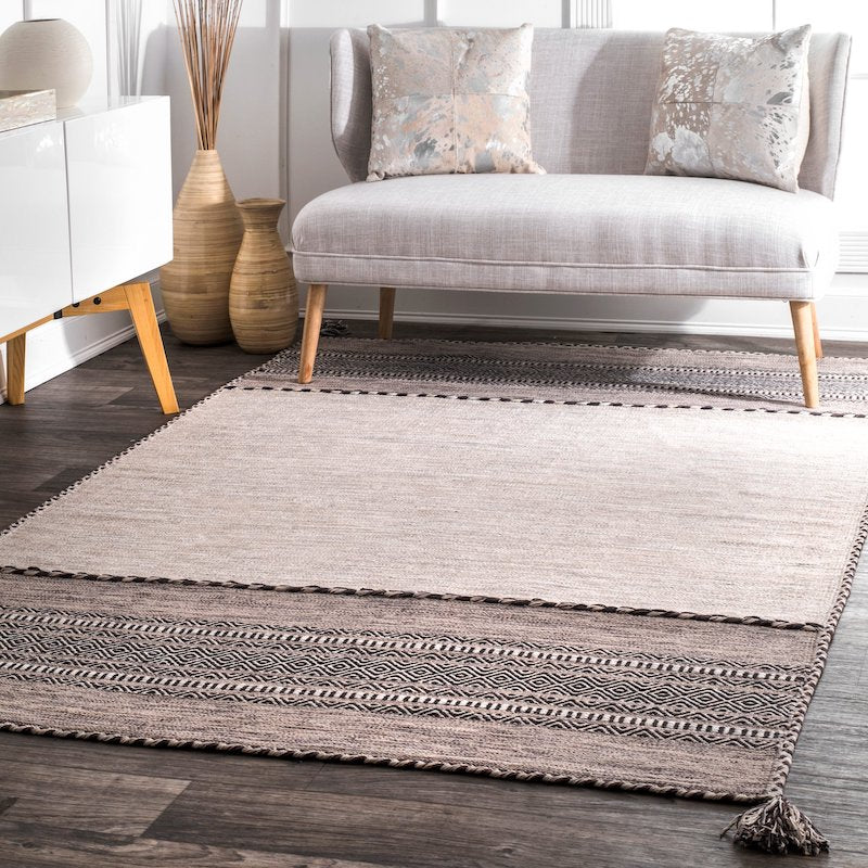 Light Brown Turkish Handwoven Wool Rug