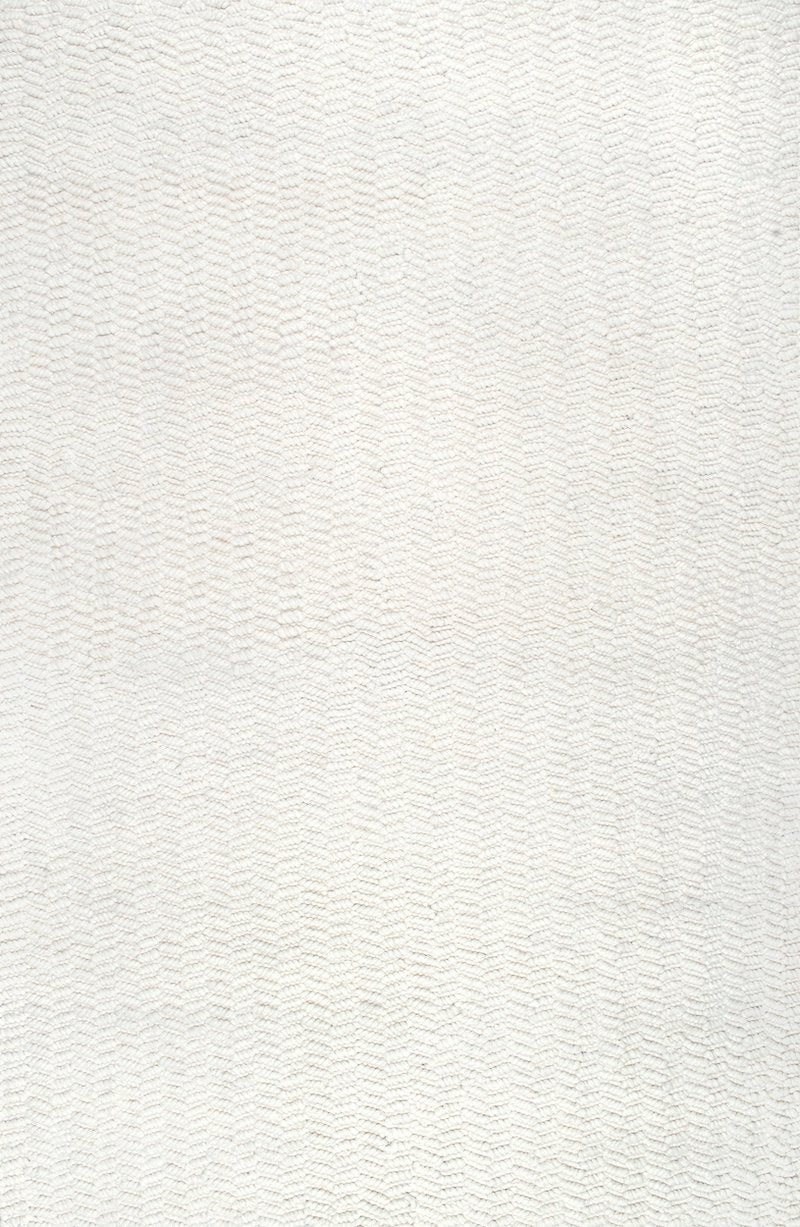 White Waves Handwoven Wool Rug