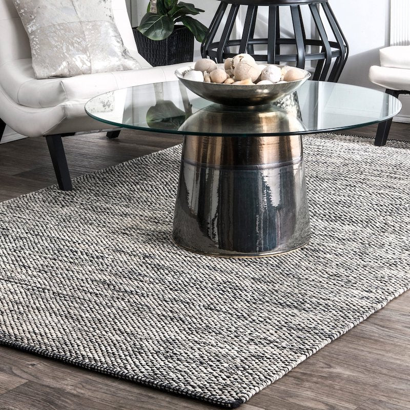 Frost Grey Handwoven Wool Rug