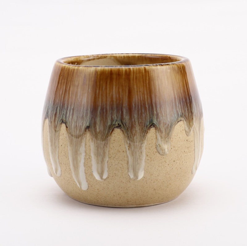 Brown Bowl Abstract Design Planter