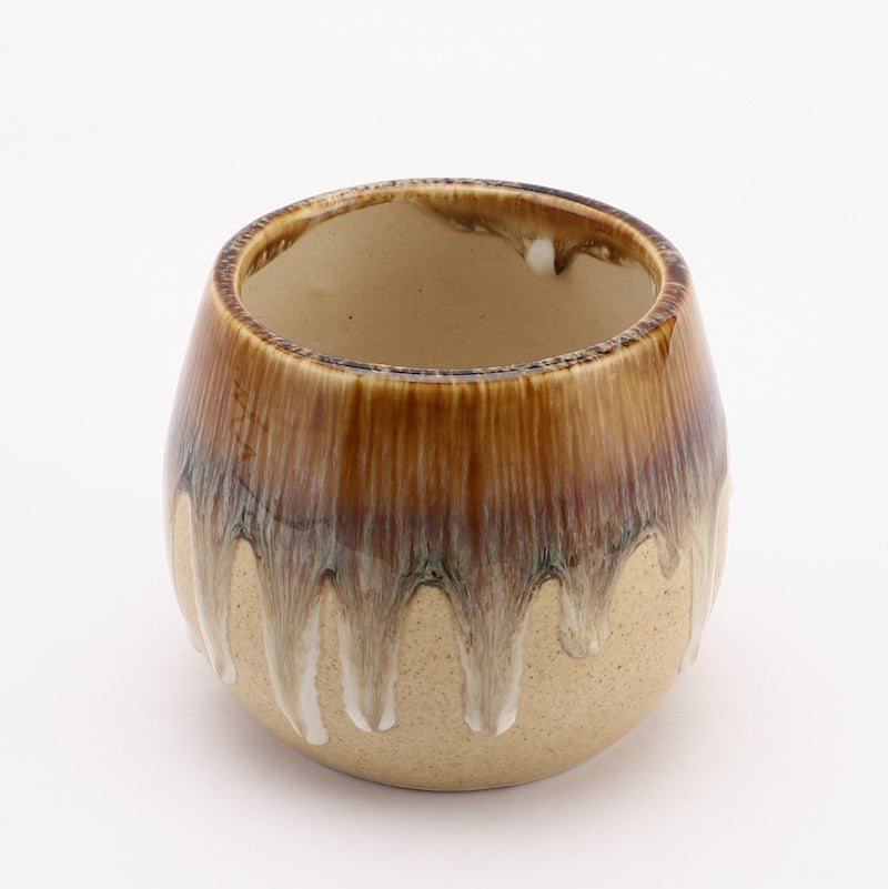 Brown Bowl Abstract Design Planter