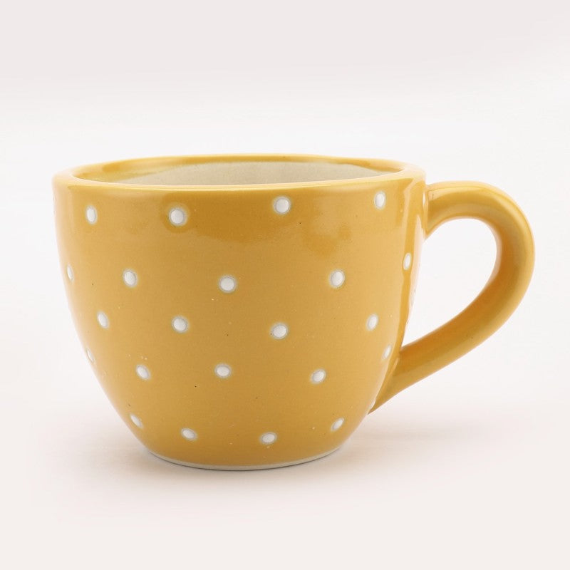 Yellow Cup Shaped Ceramic Flower Pot
