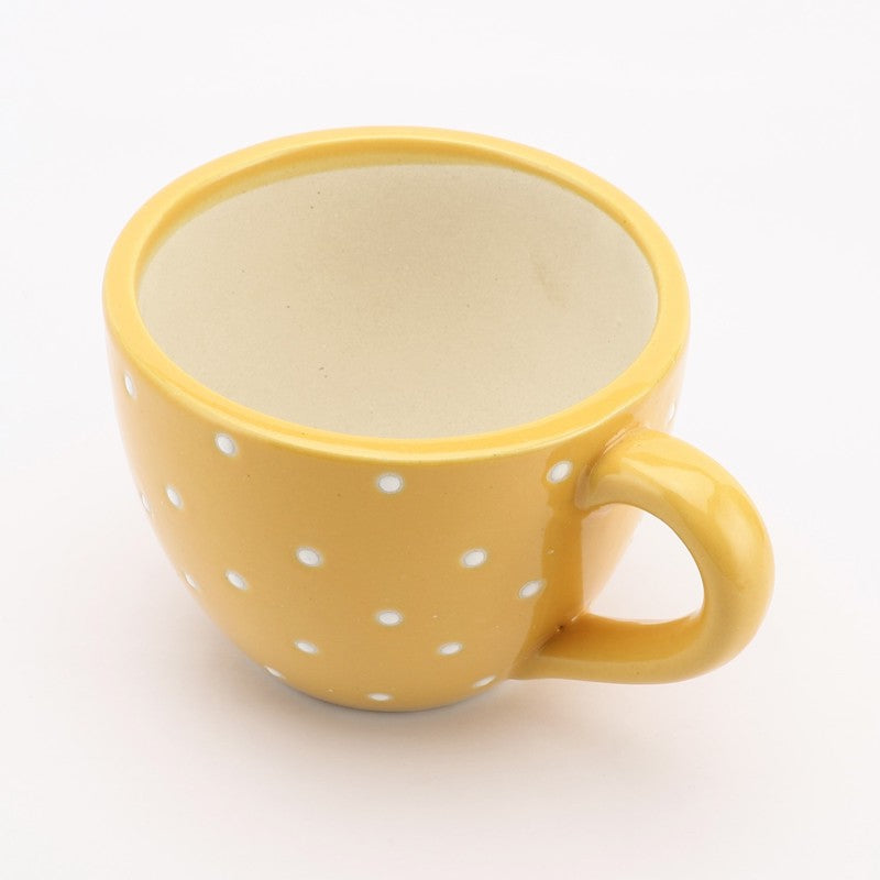 Yellow Cup Shaped Ceramic Flower Pot