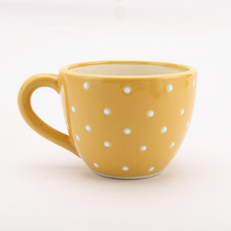 Yellow Cup Shaped Ceramic Flower Pot
