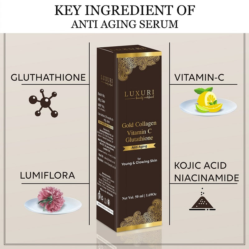 Gold Collagen Vitamin C Anti Aging Serum - 50ml