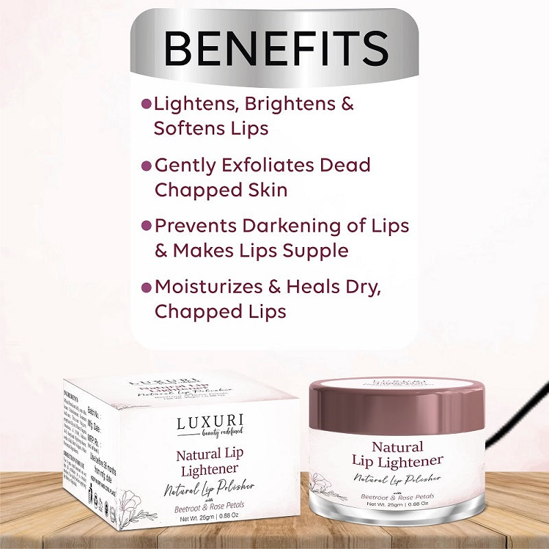 Natural Lip Lightener With Beetroot & Rose Petals - 25gm